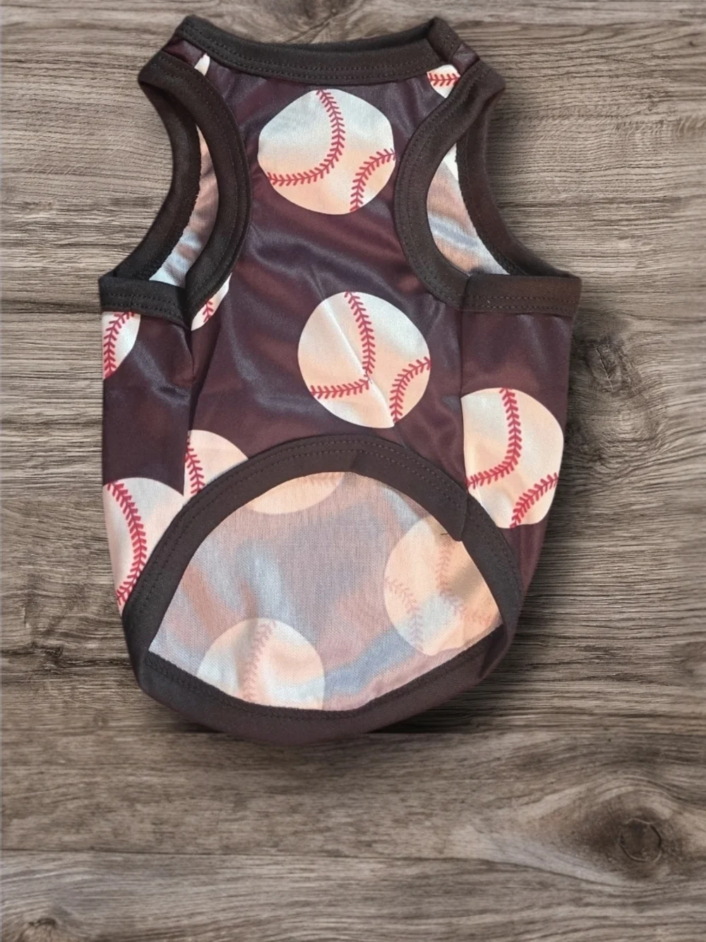 Baseball Print Dog Shirt-Size SM